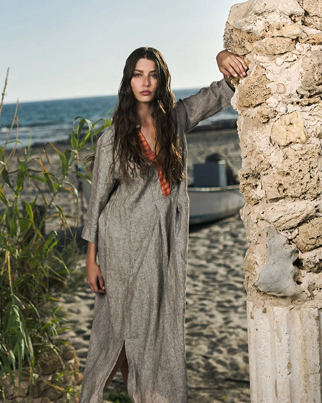 Cool Breeze Linen Maxi Dress, Ecru Alembika U.S. Cool Breeze Linen Maxi Dress, Ecru Alembika U.S.