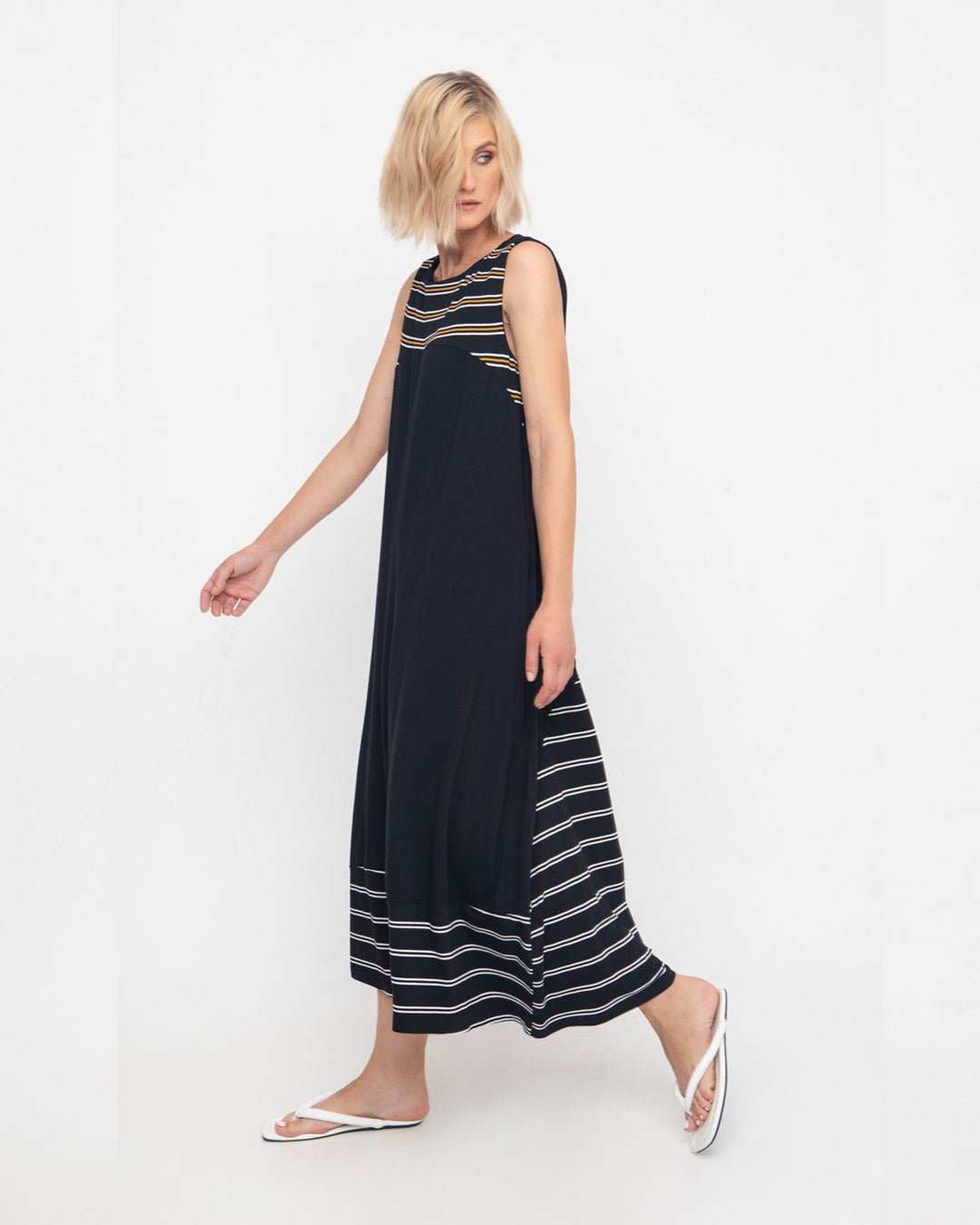 Ozai N Ku Linea Sleeveless Maxi Dress, Stripes