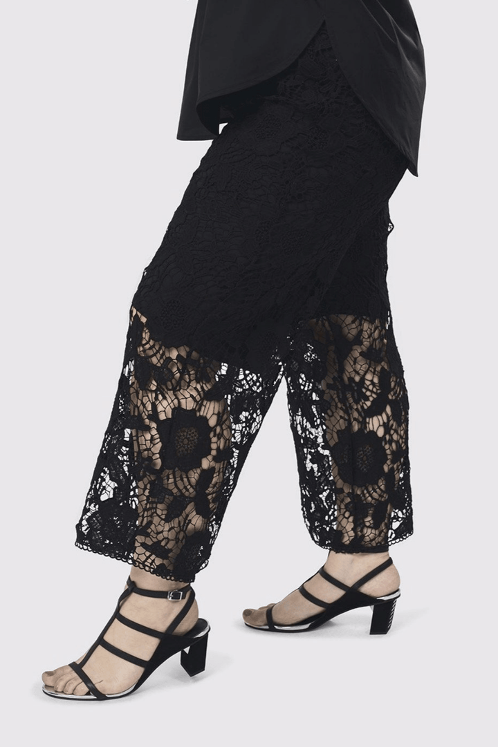 Exquisite Lace Pants, Black - Alembika Designer Women's Clothing