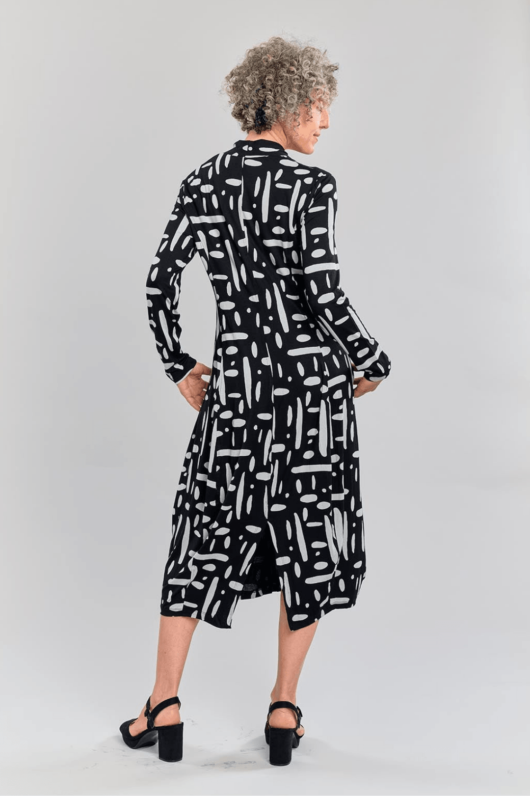 Abstract Print Dress, Mono - Alembika Designer Women's Clothing