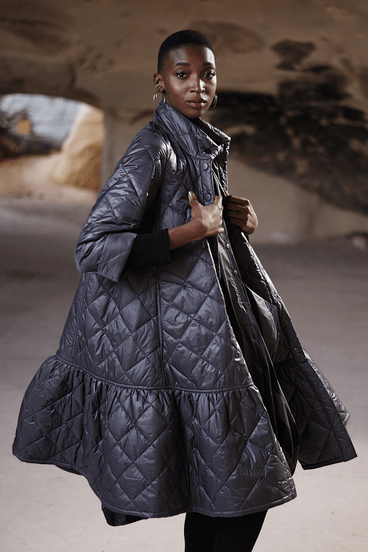 Ether Kia Coat Jacket, Grey - Alembika Designer Women's Clothing