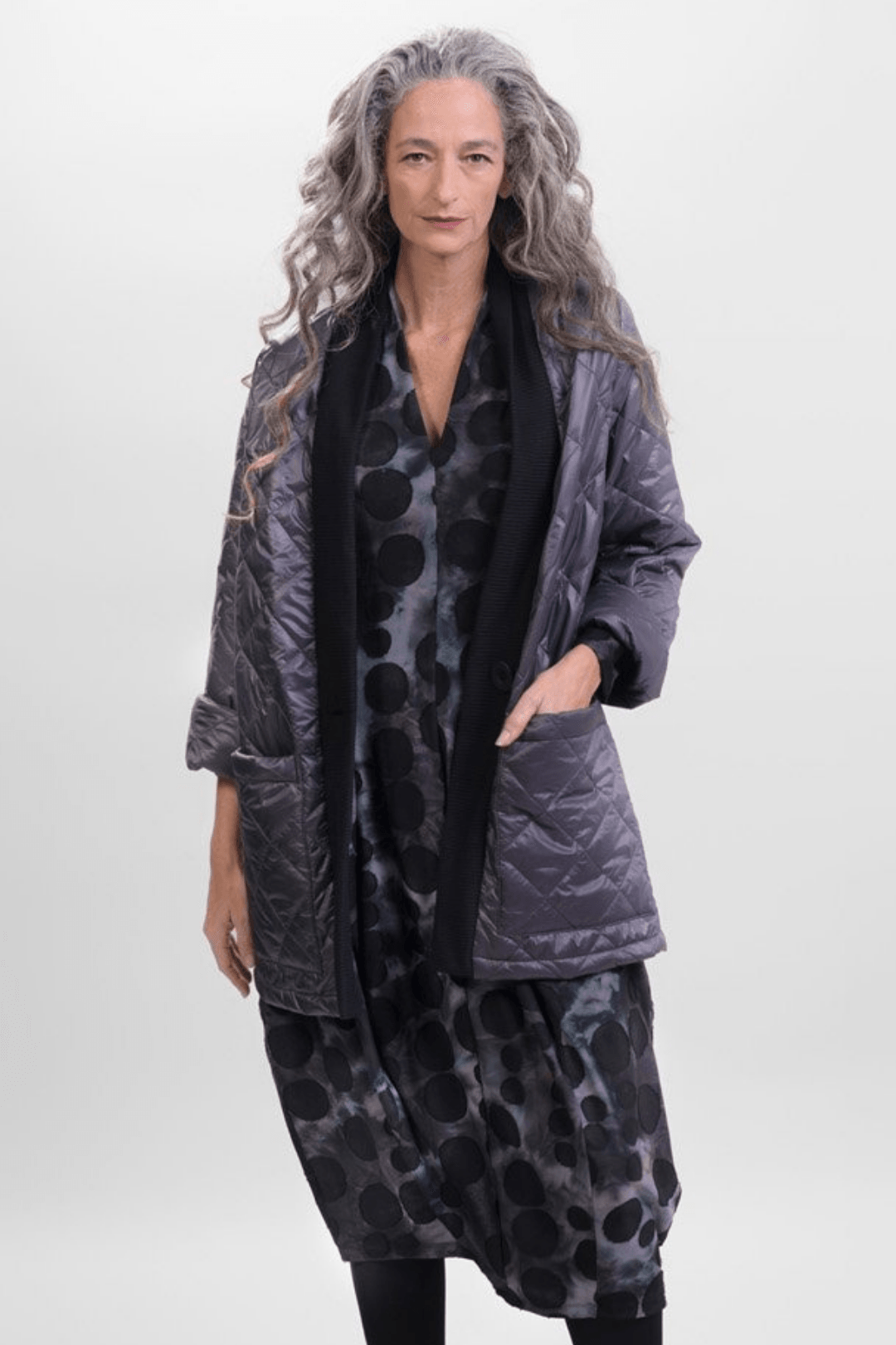 Echo Swing Dress, Smoke - Alembika Designer Women's Clothing